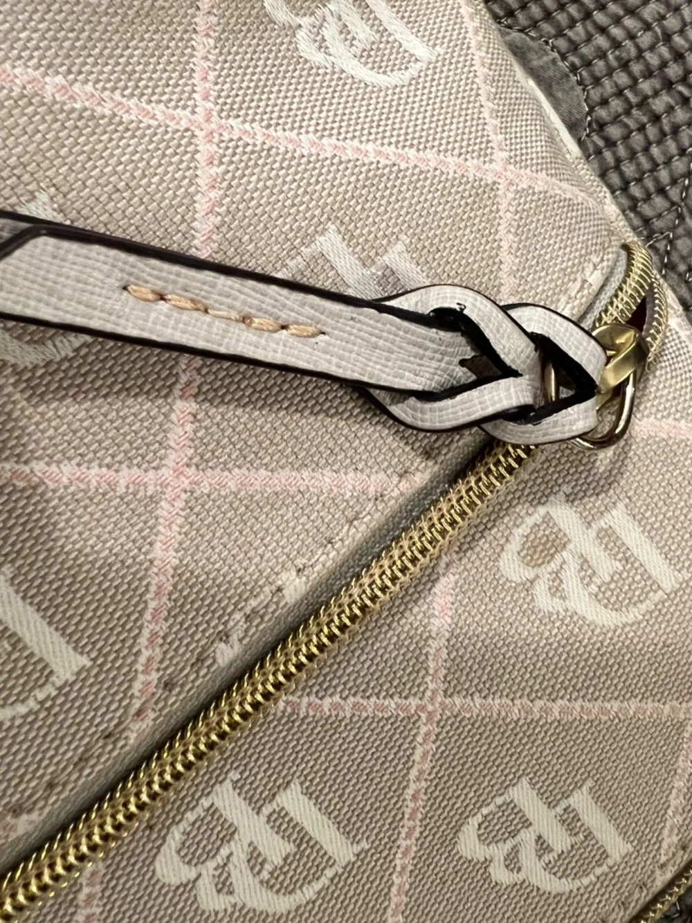 Dooney and Bourke Maxi Crossbody Canvas and Leather Cream Color